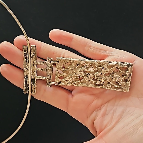 Vintage brutalist Sterling silver chunk river bark  hand-made necklace - Picture 6 of 11